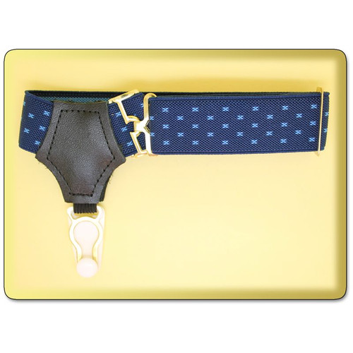 Navy Blue Crosses Sock Suspenders from Hunt /& Holditch #778-01