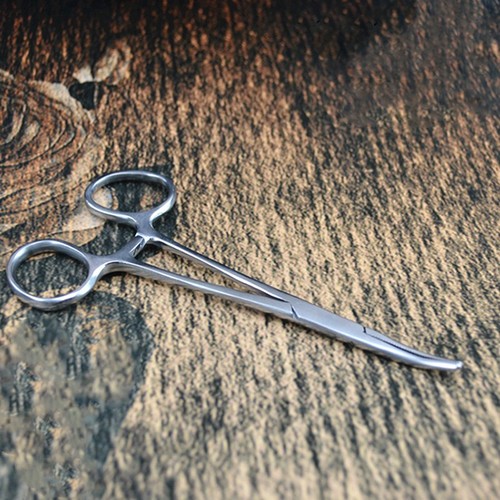 5 inch Curved Fishing Forceps Stainless Hemostat Locking Clamps Carp -//de