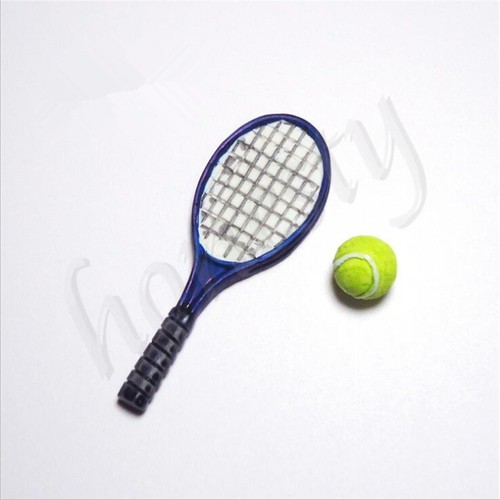 2 Sets 1:12 Miniature Dollhouse Accessories Children Mini Tennis Racket And Ball