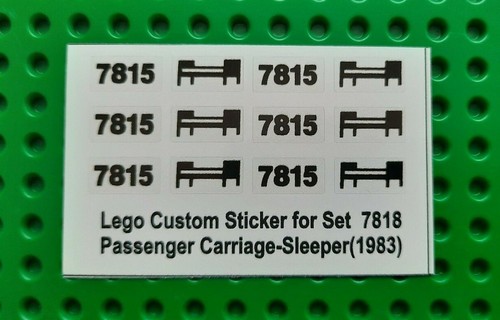 Ersatzset Aufkleber//Sticker für Lego Set 7815 Passenger Carriage Sleeper 1983