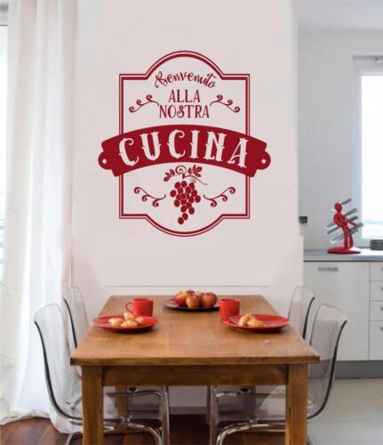 Benvenuto Alla Nostra Cucina Italian Vinyl Decal Wall Sticker Word Kitchen Decor
