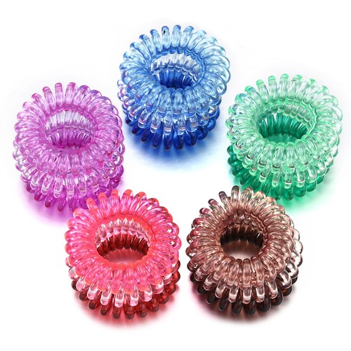3 Pcs Spiral Coil Thin Elastic Hair Ties Ponytail Phone Cord Hair Ring Rope Set