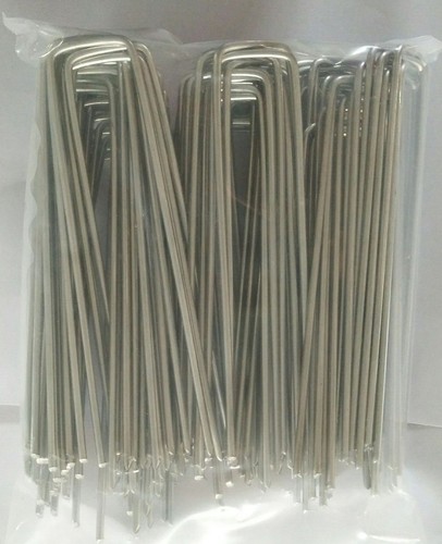 10 x 6/" Galvanised Ground Garden Staples Stakes Pins Lawn Landscape Staples New