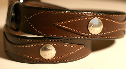 New Women/'s Leather Western BUFFALO INDIAN HEAD NICKEL Belt 621