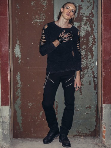 Devil Fashion Casual Men Trousers Black Steampunk Gothic Visual Kei Rock pants