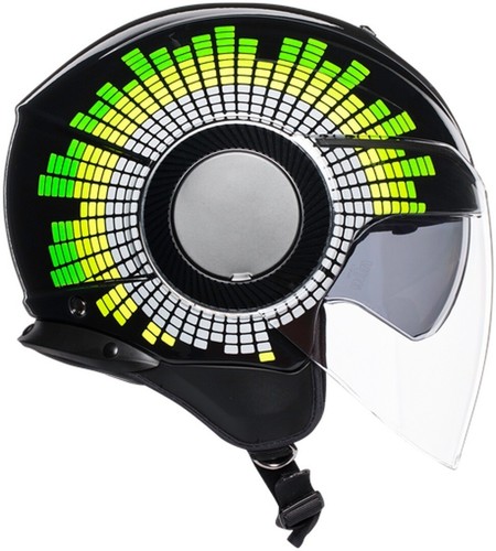 Casco jet scooter moto Agv Orbyt Ginza nero giallo verde taglia L helmet
