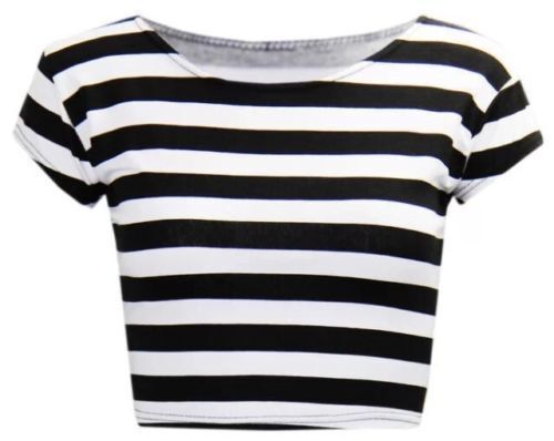 WOMEN/'S LADIES CASUAL SHORT CAP SLEEVE PRINTED CROP TOP JERSEY T-SHIRT SIZE 8-14