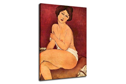 Nude Seating On A Sofa Poster Canvas Print Fine Art Poster 3 Amedeo Modigliani