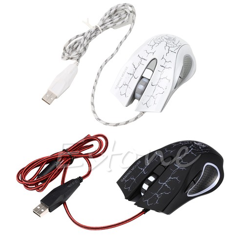 USB 5500 DPI 6LED Button Optical Wired Gaming Mouse Mice For Pro Gamer PC Laptop