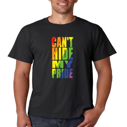 Gay Pride T-Shirt Can/'t Hide My Pride LGBT Flag Men/'s Tee