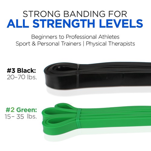 Pull Up Assist Resistance Band5 Tension Bands 2-175 lbsStrength Training
