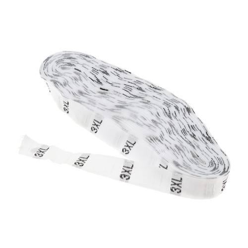 Washable Size Tag for All Sizes 1 Roll 500 PCS White Woven Clothing Label