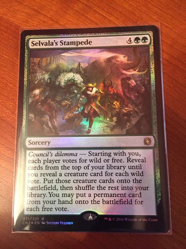 Selvala/'s Stampede ~ Foil ~ NM ~ Conspiracy Take the Crown ~ EDH ~ MTG ~ Magic
