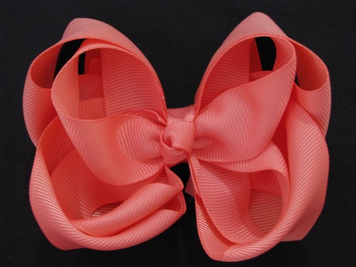 hair bows ribbon girl accessories head clip light coral