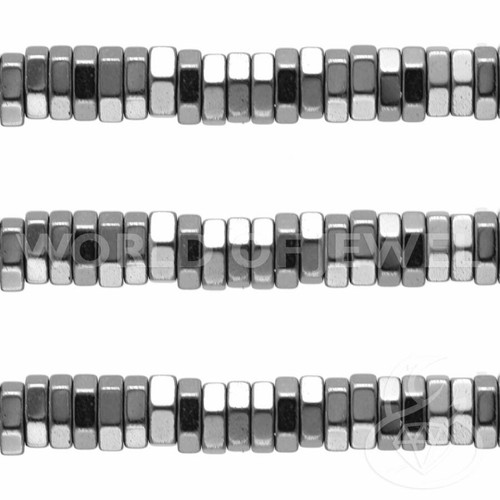 Ematite Disco Esagonale 02x01mm Naturale Filo Pietre Dure Semipreziose Perlina