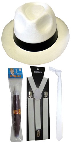 Gangster Bretelles Cravate Chapeau /& cigare années 1920 Costume Années 1920 Pimp robe fantaisie