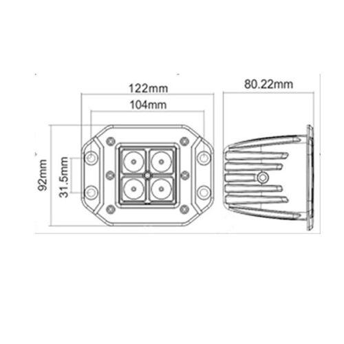 1 set 2pcs Flush Mount Led Work Light Pods w// RGB Halo Ring Chasing RF Remote