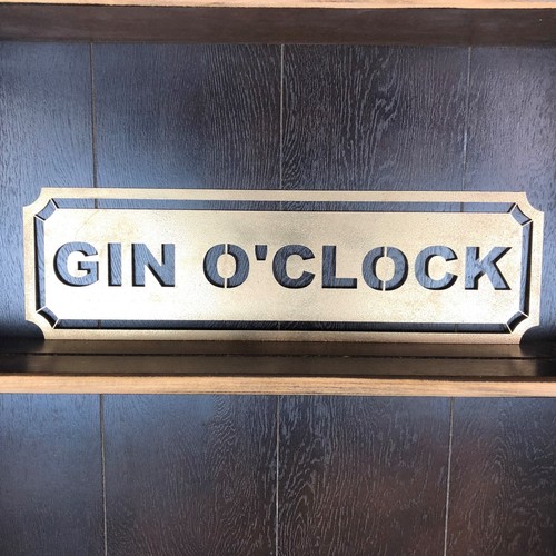 Gold Gin O CLOCK signe métal Road House rustique pub bar boissons RHUM VIN Gin
