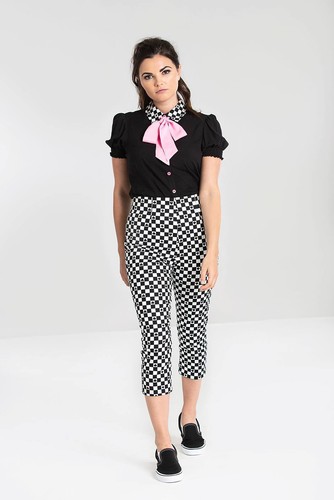 Hell Bunny Pokerface Capris //White