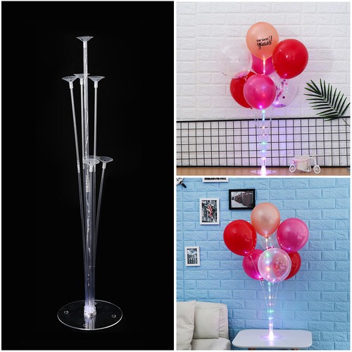 1Set LED Balloons Column Stand Plastic Balloon Support with 7 Tubes Party Decro