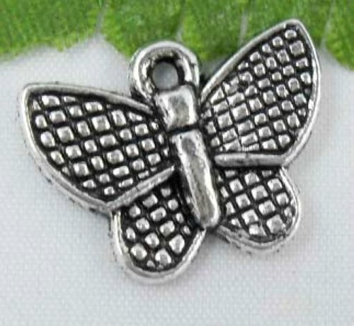 Wholesale 20//45Pcs Tibetan Silver(Lead-Free)Butterfly Charms Pendants 17x13mm