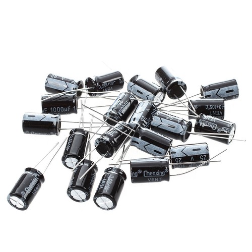 20 Pcs 1000uF 25V 105C Radial Electrolytic Capacitors Black 10x17mm X6V9
