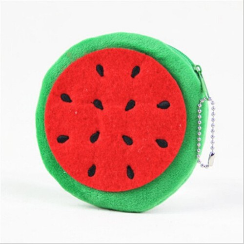 Strawberry Fruits Plush Coin Purse Children Zip Small Change Purse Wallet G