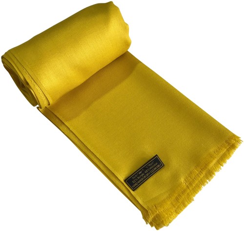 CJ Apparel Yellow Gold Fringe Solid Colour Design Shawl Pashmina Seconds **NEW**