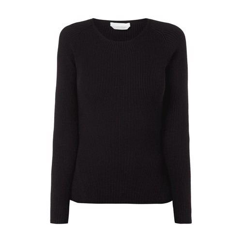 Boss Pullover aus Rippenstrick Damen Strick Pulli Schwarz NEU Größe L