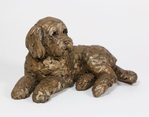 Boxed New AT035 Bronze Ozzy Frith Cockapoo Lying