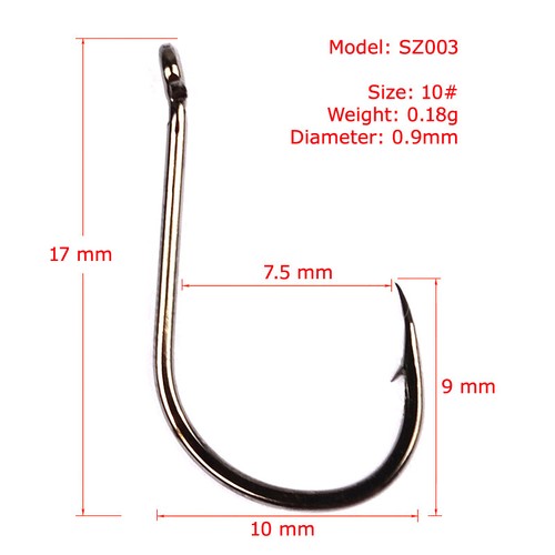 200pcs Fishing Hooks Black High Carbon Steel Annular Barbed Jig Sharpened Hooks