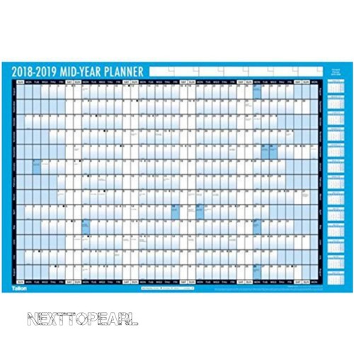 Large A1 2018-2019 Academic Mid Year Student Wall Planner Calendar Pen Sticker