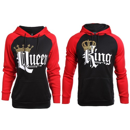 King Queen Winter Kapuzepullover Sweatshirt Hoodie Pulli Jumper Paar Pärchen Top