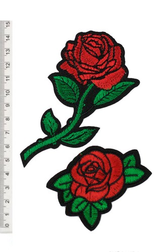 Patches Bügelbild Aufnäherbild Patch Aufnäher Aufbügler Sticker Rosen Logo 22