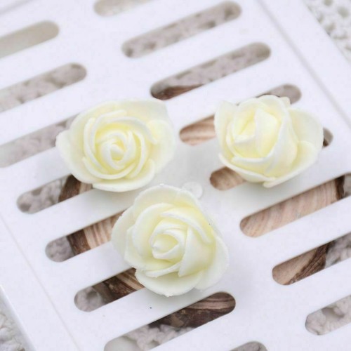 50pcs Artificial Flowers Foam Roses Wedding Bride Bouquet Party Decor UK