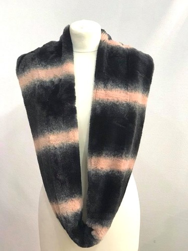 WOMEN LADIES SNOOD SCARF SOFT WINTER FLUFFY FUR PLAIN DOUBLE LOOP SNOOD WARMER