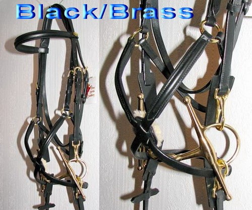 FSS German COMFORT Padded Poll Mexican Ring Grackle Figure 8 Noseband Bridle BLK