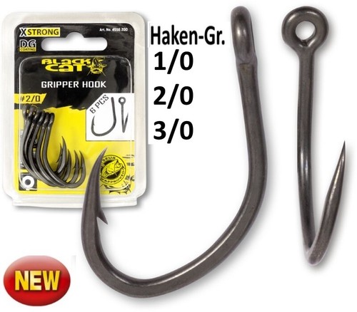 Black Cat Gripper Haken DG coating 6Stück Wallerhaken