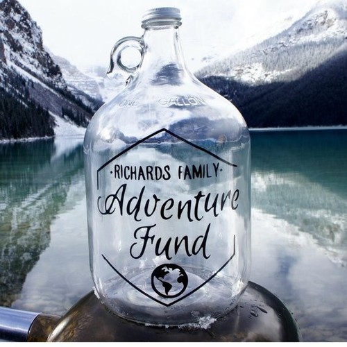 travel Travel Fund Jar Great wedding day /& anniversary gift! Personalized