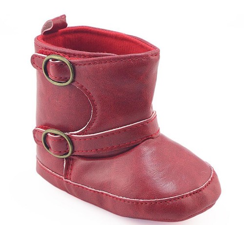 Newborn Baby Boy Girl Faux Leather Booties Toddler Pre Walker Boots 3-6 6-9 9-12