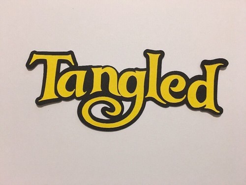 Disney Inspired Cartoon Tangled Word Title Handmade Card Stock Die Cut