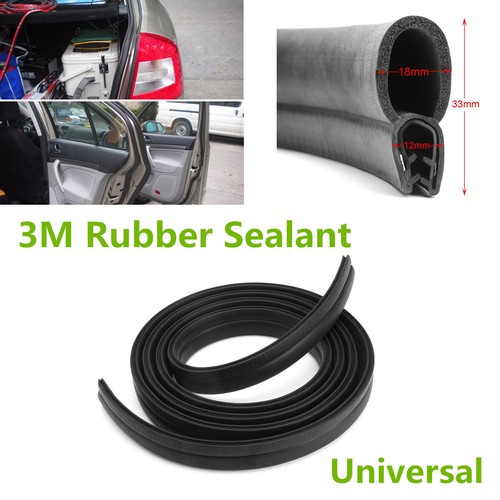 Black 3M Rubber O U Channel Edge Trim Seal Trunk Strip For Car Door Window Frame