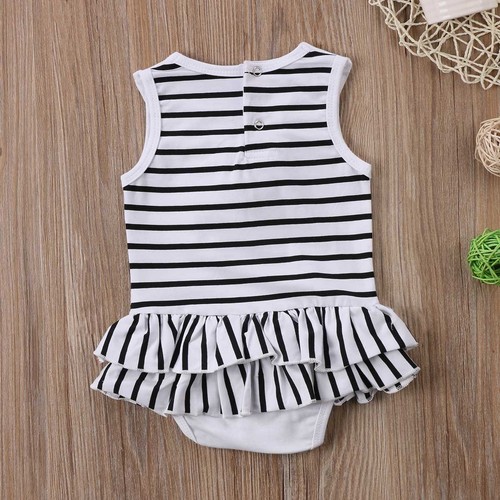 Newborn Baby Girls Summer Sailor Romper Jumpsuit Bodysuit Dress Outfits Clothes