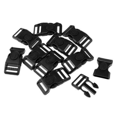 10pcs Kunststoff schwarz gebogene Schnalle Seitliche Freigabe für Paracord