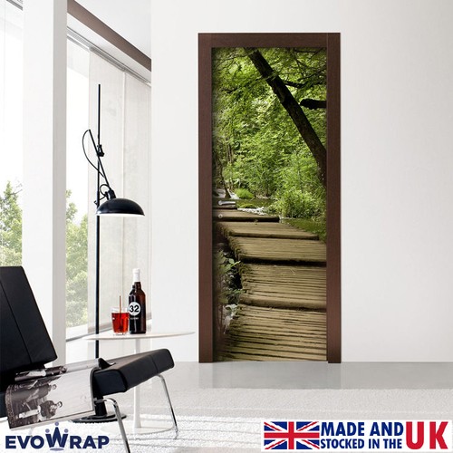 Wall Wood Fridge Self-Adhesive Forest Theme Door Wrap Mural Sticker Decal