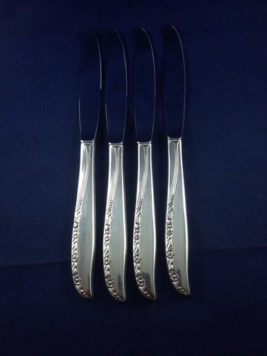 Oneida Wm Rogers BRITTANY ROSE 4 Dinner Knives 9/" A