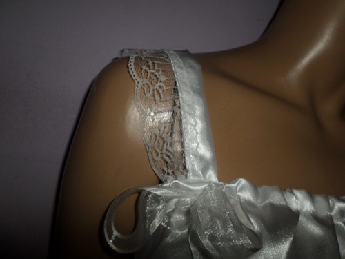 ADULT BABY SISSY WHITE SATIN PLAY SLEEPSUIT BOWS 30-45 WAIST
