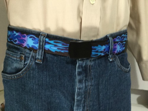 1.25/" x 48/" New Made in the USA Fabric Web Belt Men/'s Blue Flame