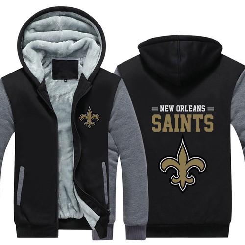 New Orleans SAINTS Fans Hoodie Fleece zip up Coat winter Jacket warm Sweatshirt