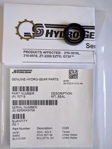 New OEM Hydro Gear 70719 brake shaft oil seal kit with seal retainer 44761 06102
